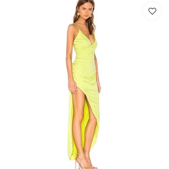 Revolve X NBD Princess Bride Pastel Lime Asymmetrical High Low Gown - XS/SM - Picture 1 of 12